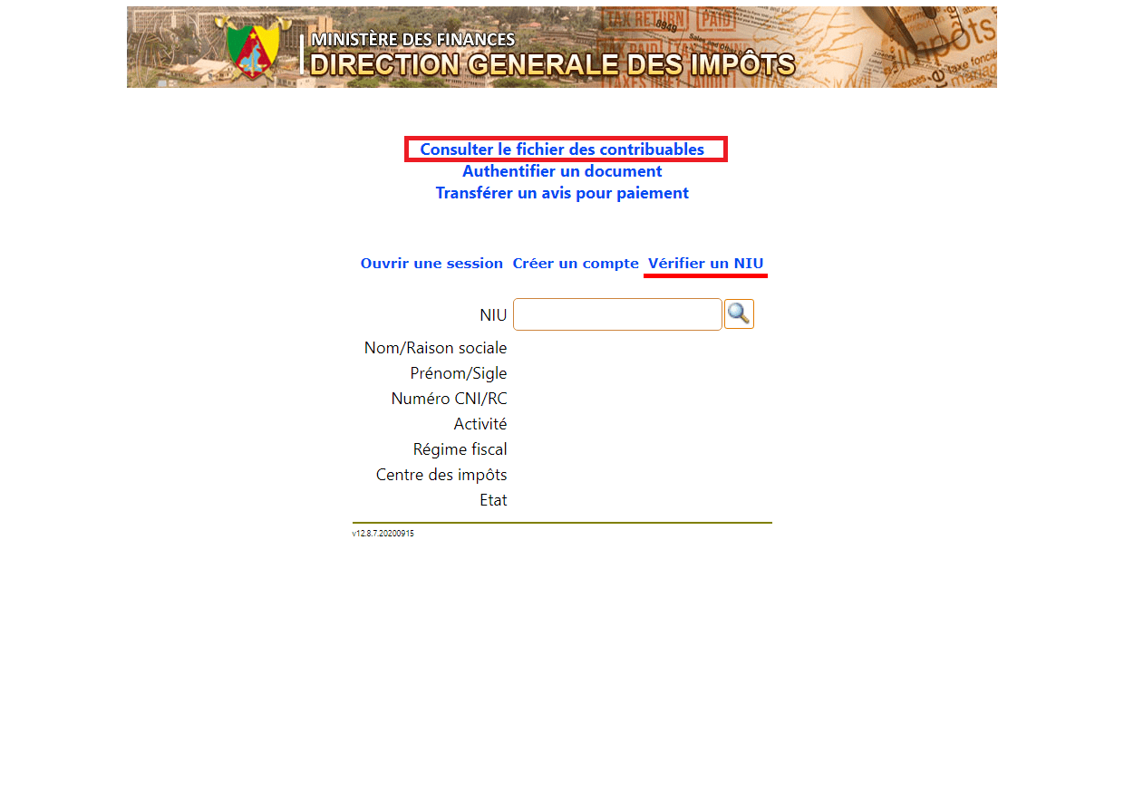 Online Attestation of Taxpayer Identification in Cameroon — Edukamer