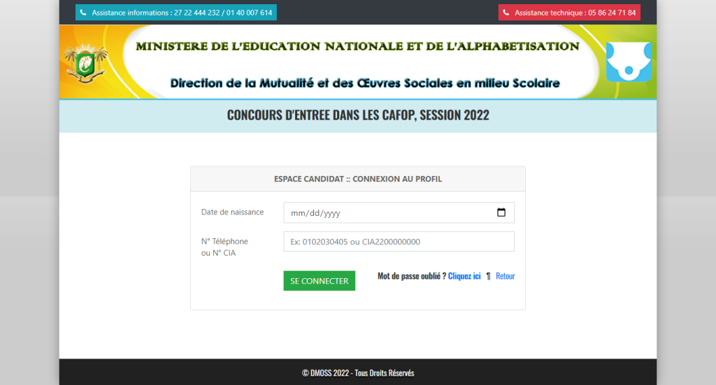 Consulter ses résultats Visite Médicale Concours CAFOP 2022