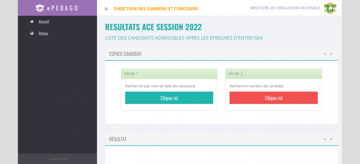 Résultats ACE 2022 après Epreuves d'entretien Deuxième tour