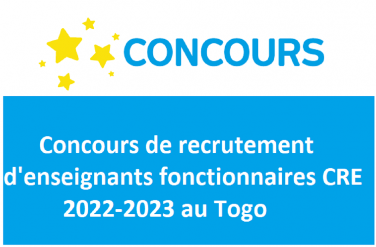 Concours de recrutement d'enseignants fonctionnaires CRE 2022-2023 au Togo