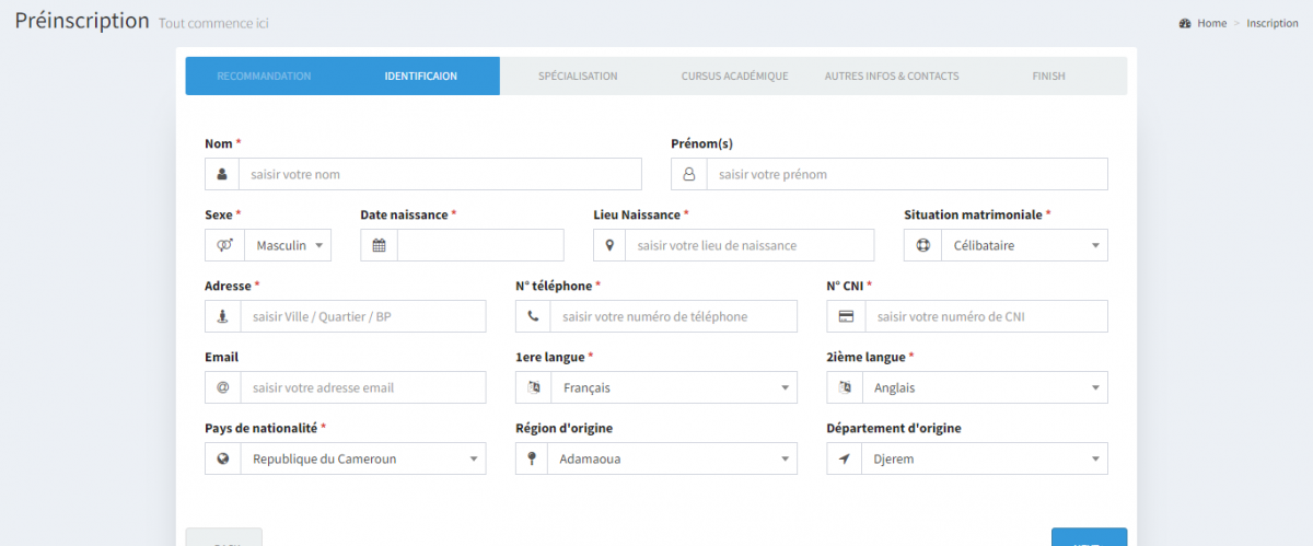 Processus d'Inscription en ligne au Concours d'Entrée à l'ENSPD