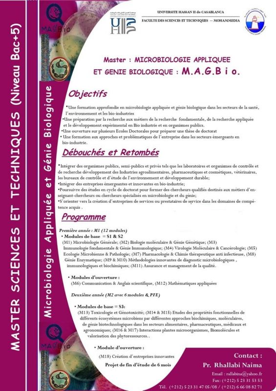 5-Microbiologie Appliquée et Génie-Biologique (MAGBio)