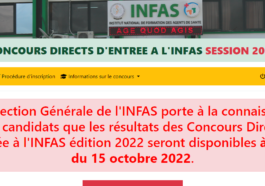 Résultats Concours INFAS 2022 niveau BEPC disponible ce samedi 15 Octobre 2022
