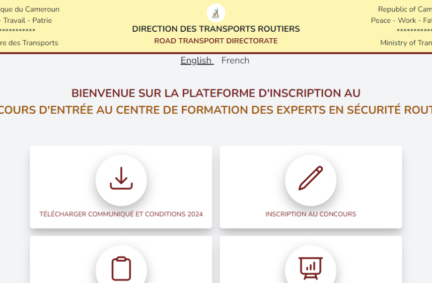 Ouverture Concours de formation de 240 Experts en sécurité routière 2024 au Cameroun
