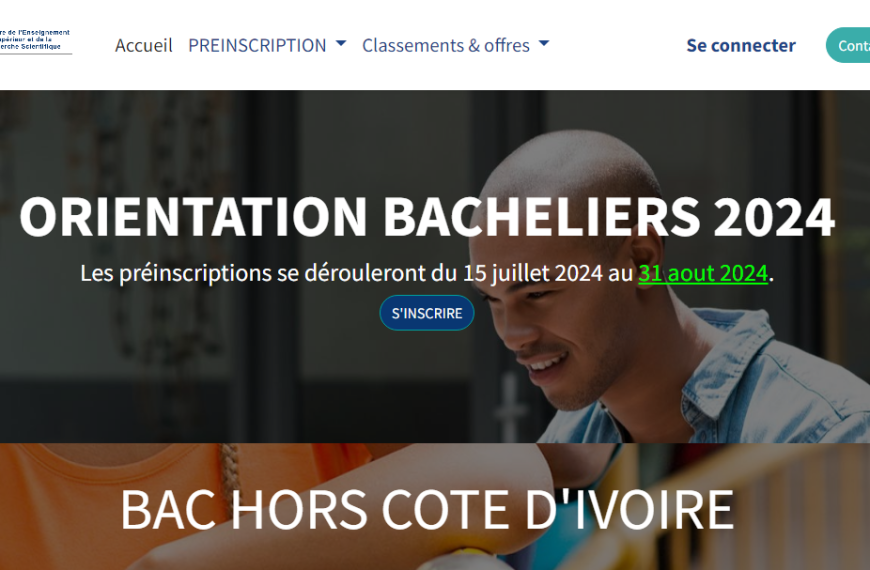 Lancement des Préinscriptions Bachelier 2024 en Côte d'Ivoire sur orientationsup.net
