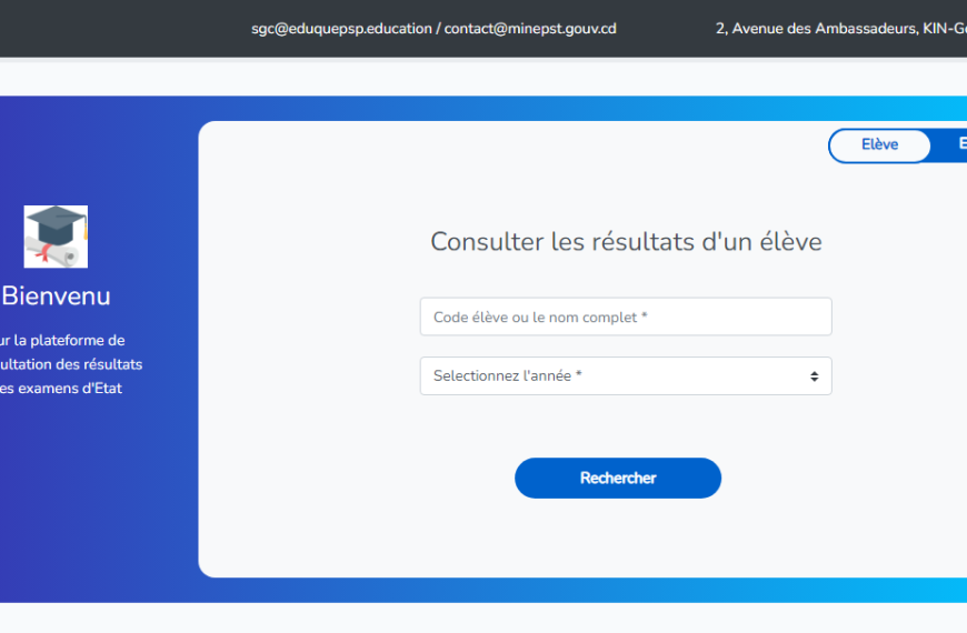 résultats de l'EXETAT 2024 en RDC