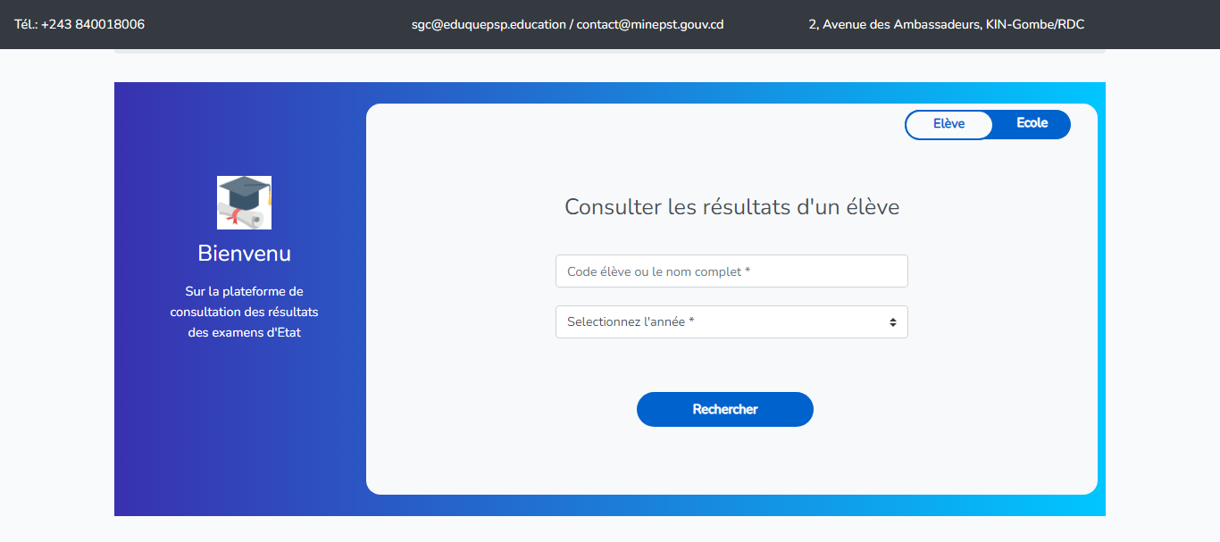 résultats de l'EXETAT 2024 en RDC