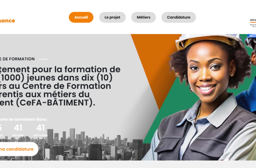 Côte d'Ivoire : Le METFPA recrute 1000 jeunes pour des formations dans le bâtiment