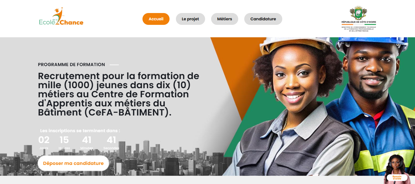 Côte d'Ivoire : Le METFPA recrute 1000 jeunes pour des formations dans le bâtiment