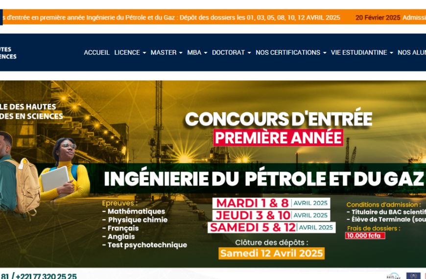 EHES lance la 2e édition de son concours d’entrée en ingénierie du Pétrole et du Gaz : une opportunité en or pour les futurs bacheliers