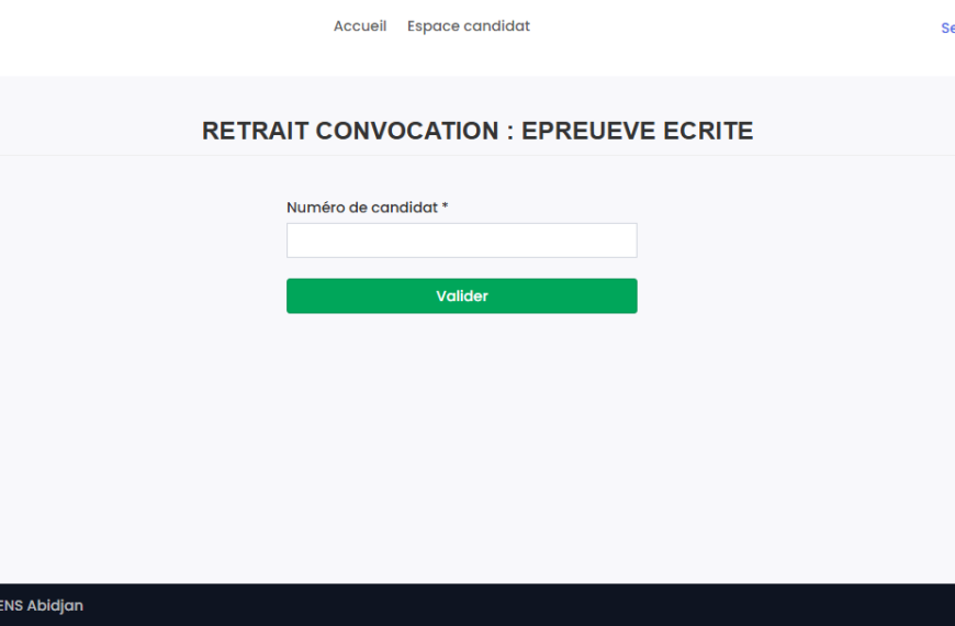 Les convocations pour les épreuves écrites au Concours ENS 2025 en Côte d’Ivoire sont désormais disponibles