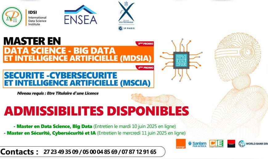 Résultats d’admissibilité Concours INP-HB 2025 pour les Masters en Data Science, Cybersécurité et Intelligence Artificielle disponibles