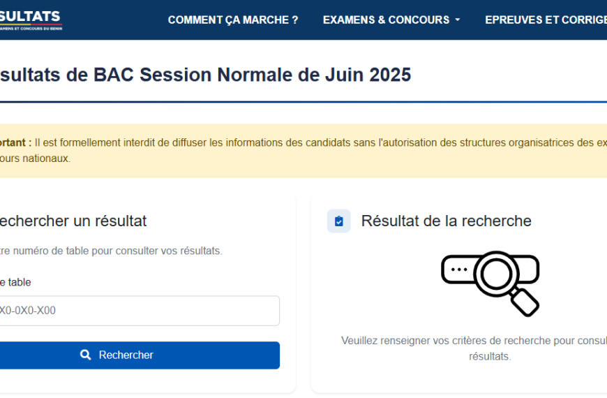 Résultats du BAC Bénin 2025 : Une ausse du Taux de Réussite !